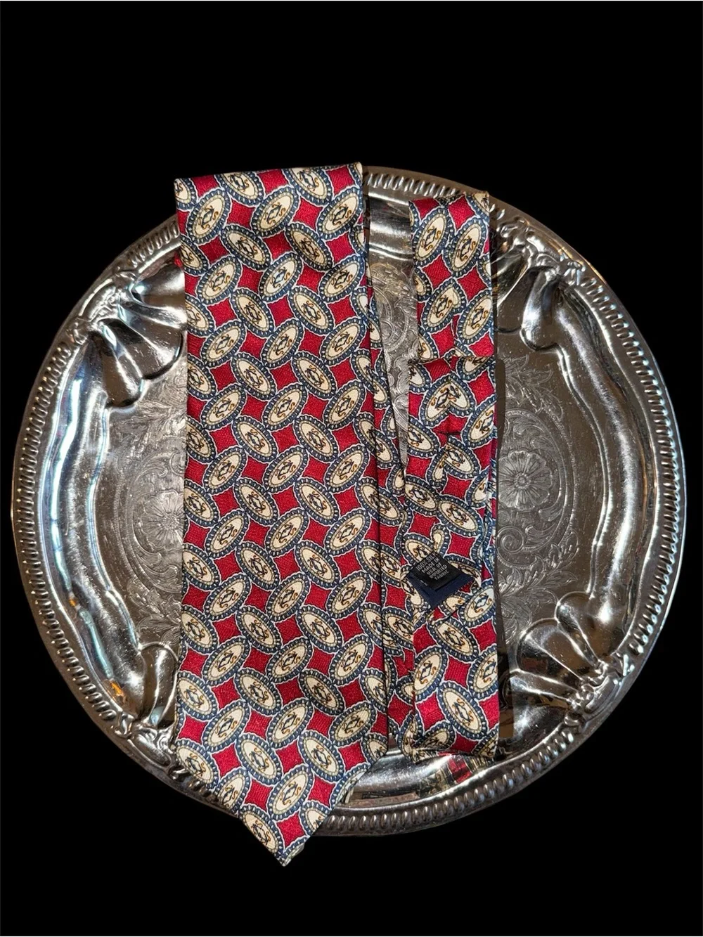 Vintage Jos A Bank Executive Collection “Royal” Geometric Medallion Silk Tie